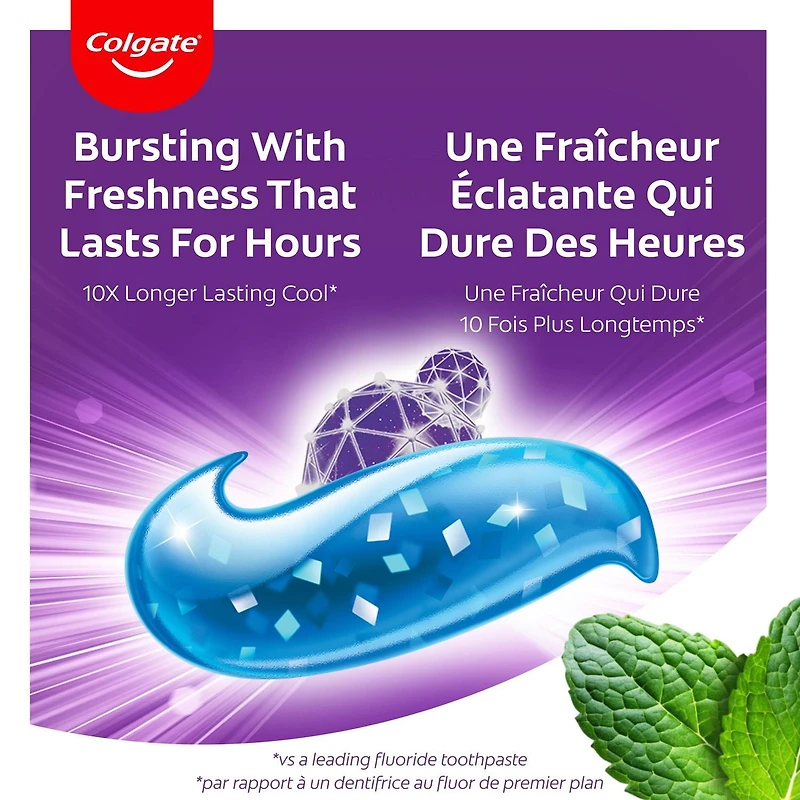 Colgate Max Fresh Knockout Toothpaste with Mini Breath Strips, Electric Mint, 150 mL