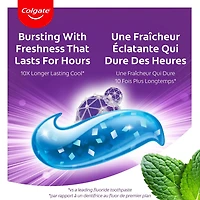 Colgate Max Fresh Knockout Toothpaste with Mini Breath Strips, Electric Mint, 150 mL
