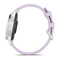 Garmin Lily 2 Active Smartwatch and Fitness Tracker - Silver with Purple Jasmine Silicone Band