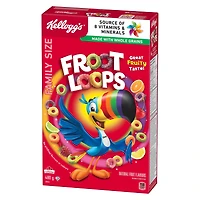 Kellogg's Froot Loops Cereal Family Size 480g- Crispy Loops