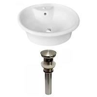 American Imaginations AI-31399 16,5 pouces W au-dessus du navire blanc de compteur pour le perçage de centre de 1 trou