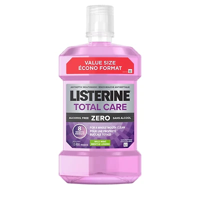 Listerine Alcohol Free Mouthwash, Total Care Zero, Fluoride Mouthwash Value Size 1.5 Litre