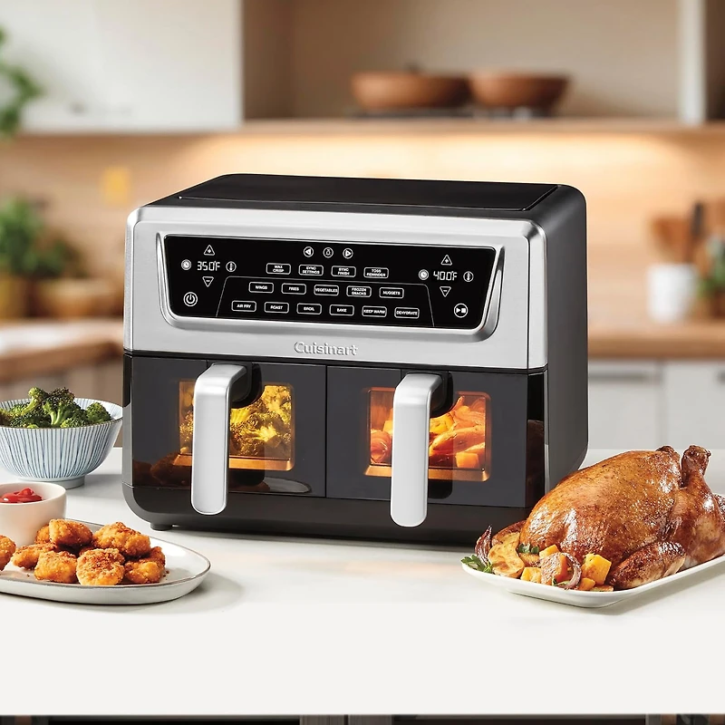 Cuisinart Friteuse à air à double panier, 2 paniers de 11 litres au total