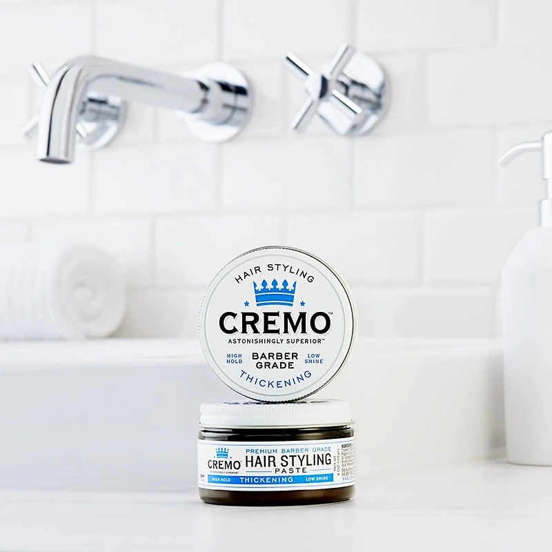 Cremo Thickening Hair Styling Pomade, High Hold, Low Shine, 113g