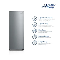 Arctic King 7.0 Cu. Ft. Upright Freezer, Stainless Steel