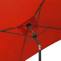 Parasol d'extérieur inclinable en tissu durable carré CorLiving de 6,5 pi x 6,5 pi avec cadre en acier et base remplissable