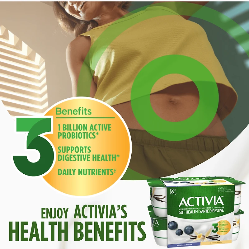 Activia Yogourt probiotique, bleuets et vanille 12 x 100 g