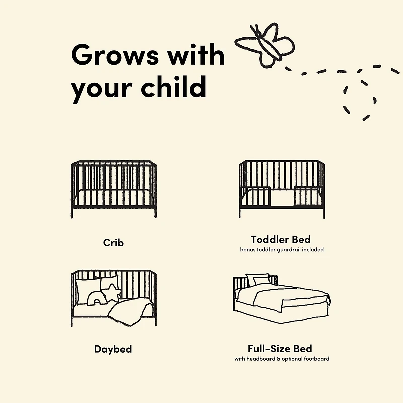 Storkcraft Santorini 5-in-1 Convertible Crib, Hazelnut