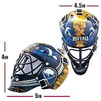 Franklin Sports Mini masque de gardien de but de hockey avec logo de l'équipe de la NHL de Sabres avec étui – Masque de gardien de but de collection avec logos et couleurs officiels de la NHL