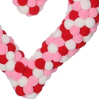 Valentine's day Red, White  Pom Pom Wreath.