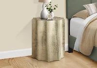 Monarch Specialties Accent Table, Drum, Side, End, Nightstand, Lamp, Living Room, Bedroom, Gold Metal, Contemporary