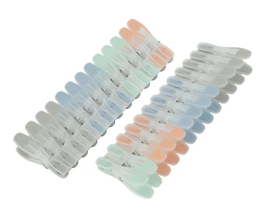 Pinces à linge Mainstays, ensemble de 26, robustes, antidérapantes, en plastique, à ouverture large, pour séchage à l'air libre, ensemble de 26, assorties en 4 couleurs Taille des pièces uniques : 84 mmL*19 mmW ;