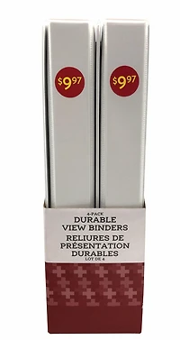 PEN+GEAR 1`` DURABLE VIEW BINDER 4PK
