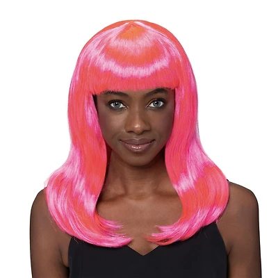 WAY TO CELEBRATE HALLOWEEN LONG BOB PERRUQUE ROSE