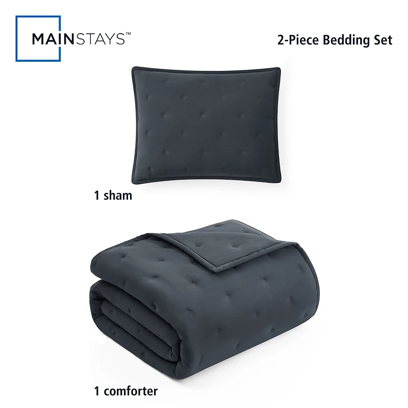 Mainstays 3-Piece Comforter Set, Greystone, Double Queen, Double Queen