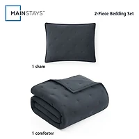Mainstays 3-Piece Comforter Set, Greystone, Double Queen, Double Queen