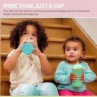 Baby and Toddler Straw Sippy Cup with Colorful Abacus Beads, 11.5oz - 2 Pack