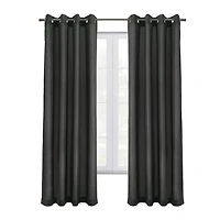 Peru 100% Total Blackout Grommet Curtain Panel Pair by Thermaplus - 52" x 63" in Charcoal