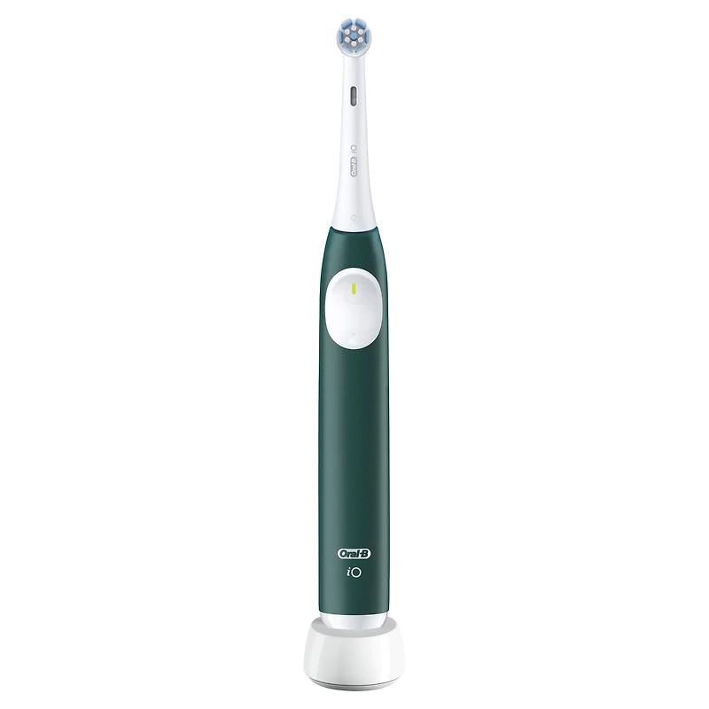 Brosse à dents électrique rechargeable Oral-B iO Série 2, vert forêt avec 1 brossette soins doux – Capteur automatique de pression pour protéger les gencives – 3 modes –