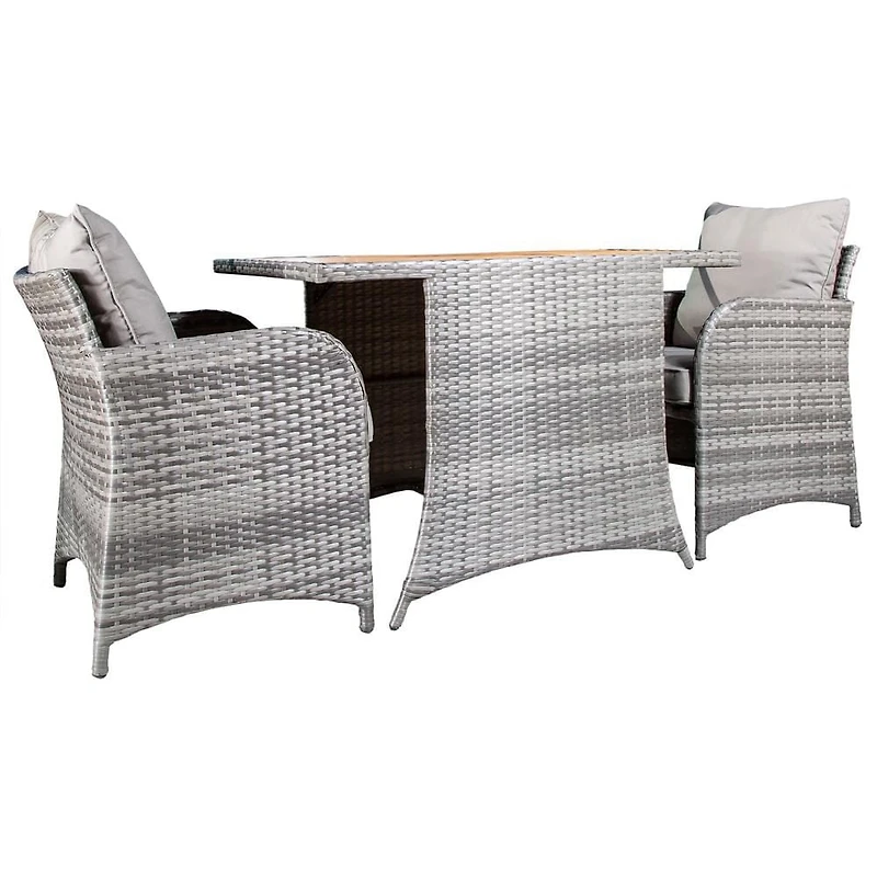 Ensemble de conversation pour balcon et patio All Space 3 pièces - Frêne