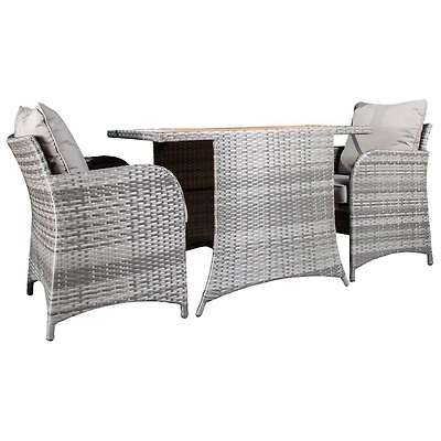 Ensemble de conversation pour balcon et patio All Space 3 pièces - Frêne