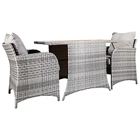 Ensemble de conversation pour balcon et patio All Space 3 pièces - Frêne