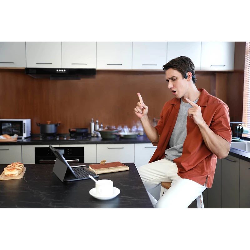 Shokz OpenMove - Open-Ear Design - Bluetooth Headphones for Sports - Grey