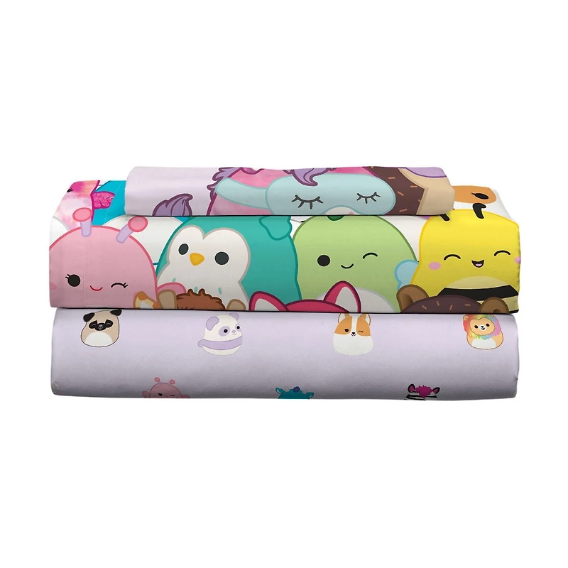 Ensemble de draps simple Squishmallows "Mallow Dreams" Ensemble de draps simple Squishmallows