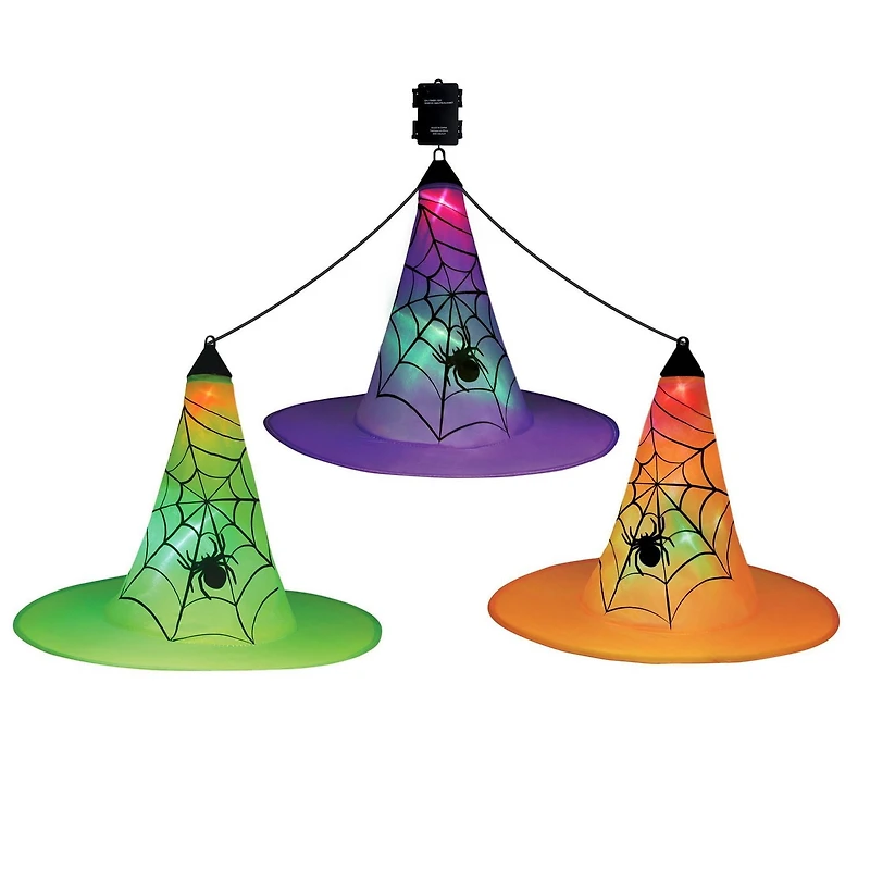 Chapeaux de sorcière suspendus aux couleurs changeantes – 3 pièces