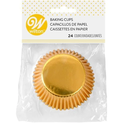 Caissettes pour petits gâteaux, aluminium doré Wilton, 24 unités Caissettes, alu doré, 24 un.