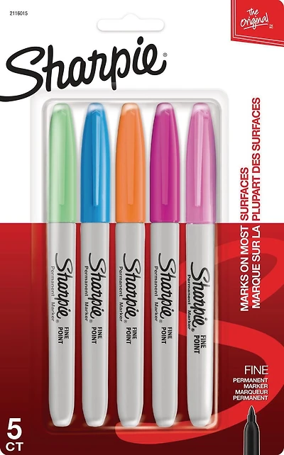 Sharpie Fine Point Permanent Marker, Assorted Colours