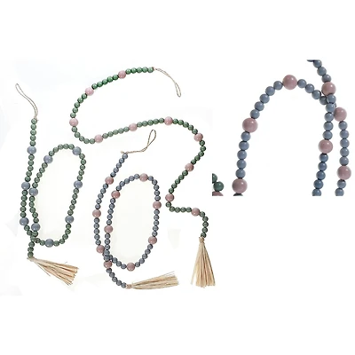 Guirlande De Perles En Bois Double - Lot De 2