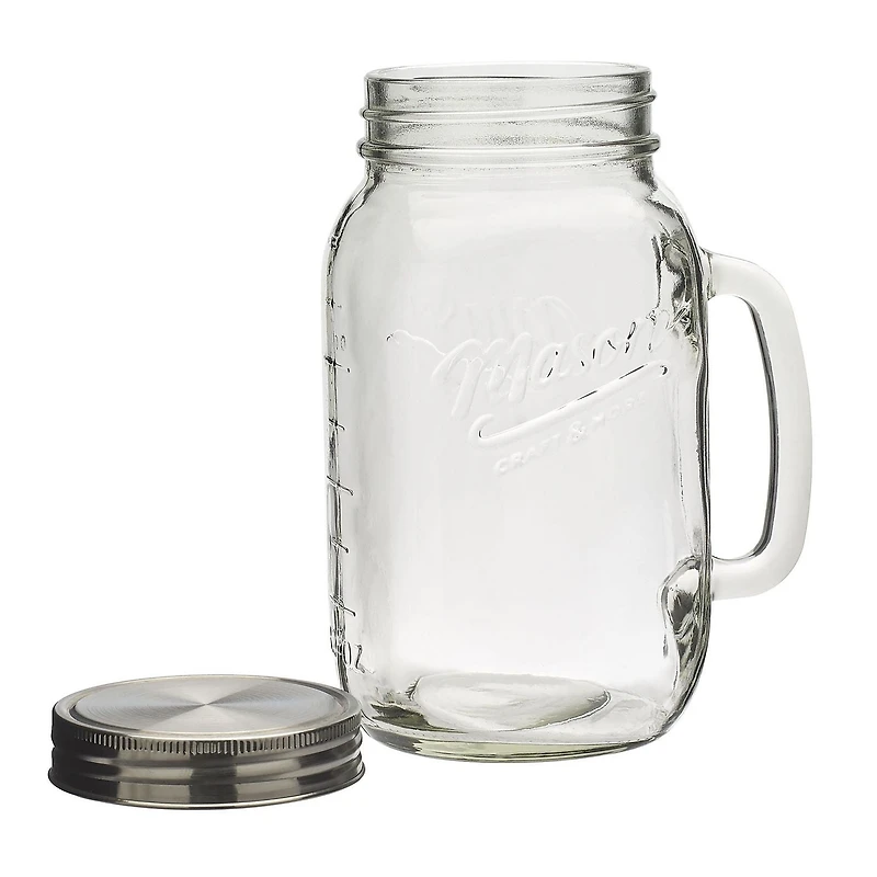 Mason Craft & More 4Pc 32oz/.94L Mason Jars with Handle