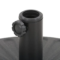 CorLiving Parasol de jardin rond de 3 m avec rabats latéraux, structure en acier et base ronde remplissable