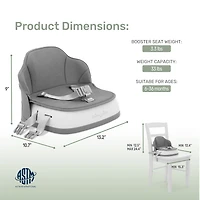 Dream On Me Cozy Pod Booster Seat with Removable Cover, Grey
