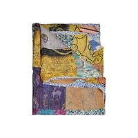 JETÉ EN SOIE RÉTRO KANTHA 60"X90"