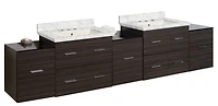 American Imaginations 61.5-in. W Floor Mount Dawn Grey Vanity Set For 3H8-in. Drilling Bianca Carara Top White UM Sink AI-19079