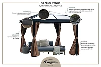 Venus Gazebo 12 pi. x 14 pi. en Brun