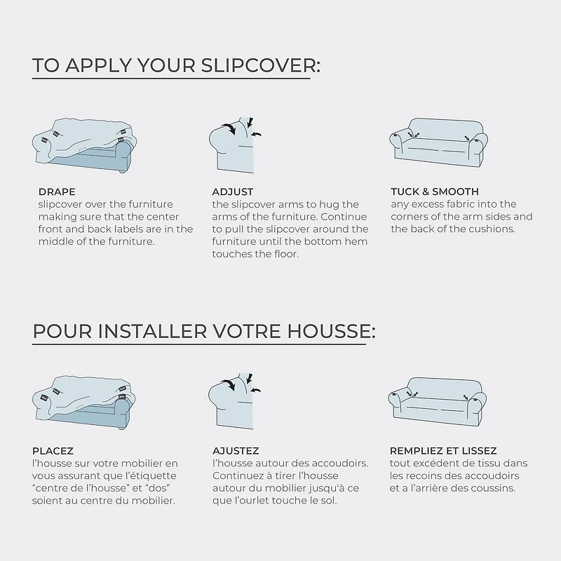 Housse de sofa extensible en bouclé SmartFit, fabriquée en tissu recyclé, 1 pièce, lavable à la machine beige