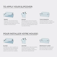 Housse de sofa extensible en bouclé SmartFit, fabriquée en tissu recyclé, 1 pièce, lavable à la machine beige