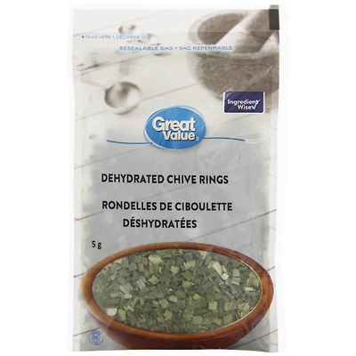 Rondelles de ciboulette déshydratées Great Value 5 g