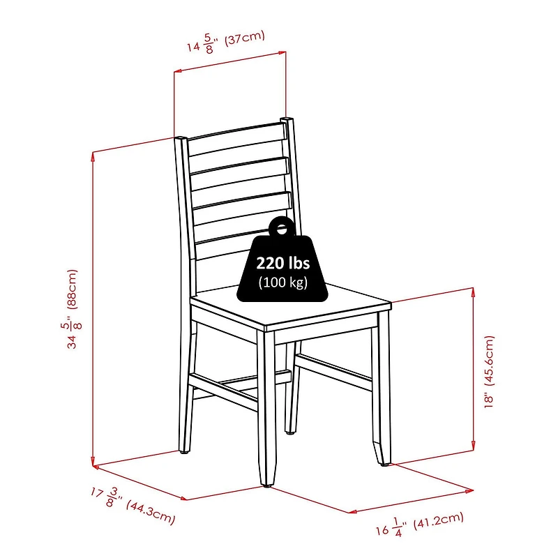 Winsome Alamo 5-Piece Round Drop Leaf Table with 4 Hamilton Ladder Back Chairs -94565