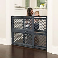 North States Pressure or Hardware-Mount Plastic Supergate Classic Baby Gate - Charcoal Grey