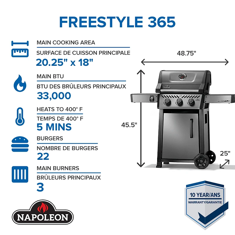 Le gril Freestyle 365 au propane