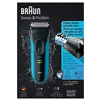 Rasoir électrique Braun Series 3 Proskin Shave&Style 3 en 1, peau sèche et mouillée pour hommes, rechargeable et sans cordon, noir/bleu 1CT