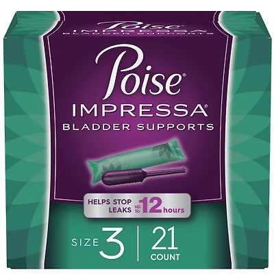 Supports de vessie pour incontinence Poise Impressa, taille 3, 21 supports de vessie