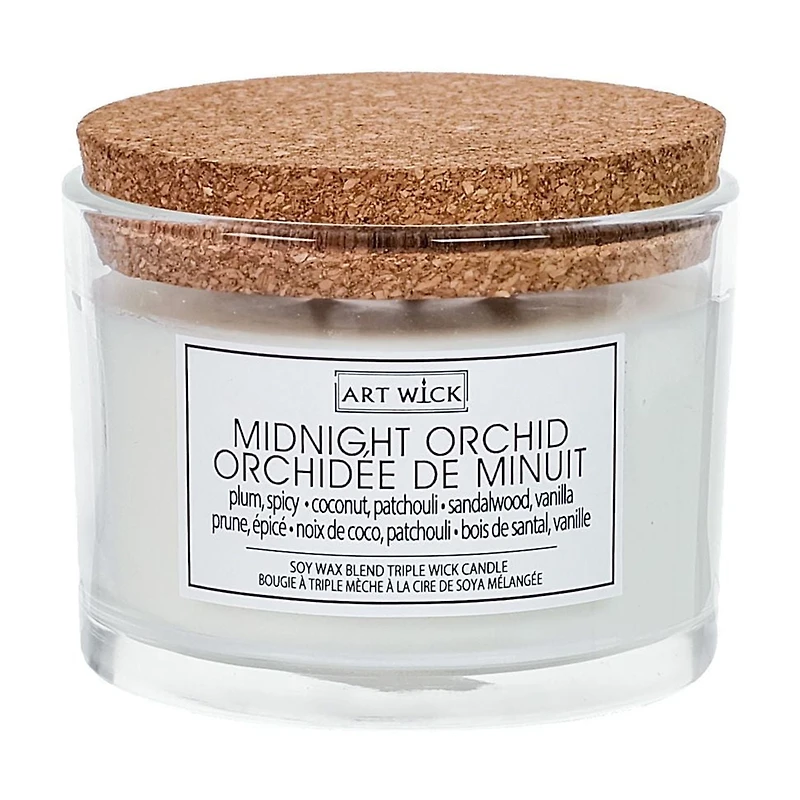 Art Wick 12OZ MIDNIGHT ORCHID Soy Wax Blended Scented Candle,3 cotton wick, · 12oz<br>· 340g<br>· 1 pack