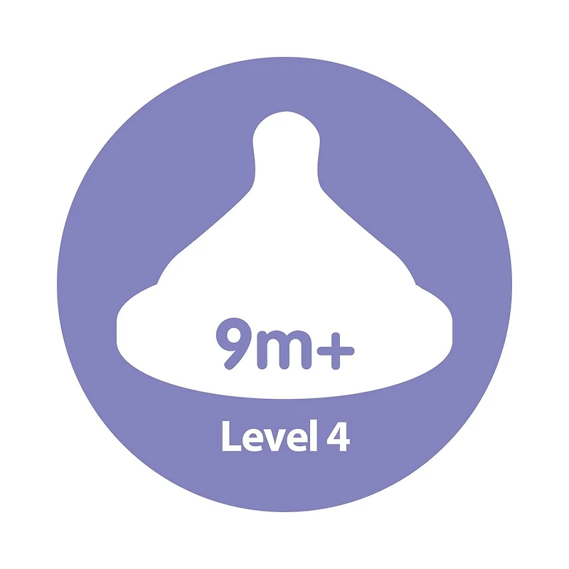 Tétines en silicone en Col large de Dr. Brown's Natural Flow Options+, Vitesse 4 (9m+) , paquet de 6