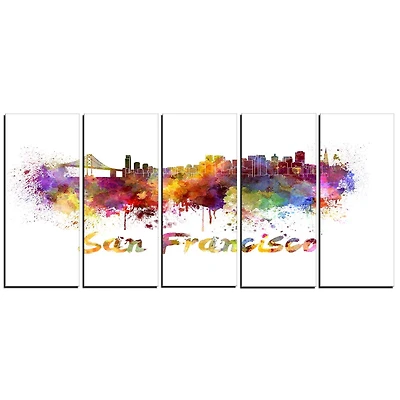 Design Art San Francisco Skyline Canvas Print
