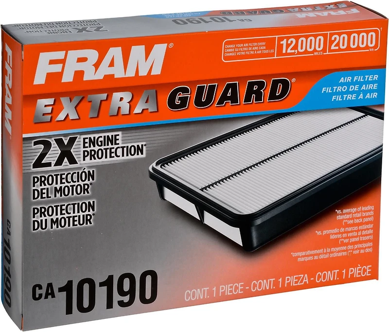 Filtre à air CA10190 Extra Guard de FRAM Filtre à air 20 000 km